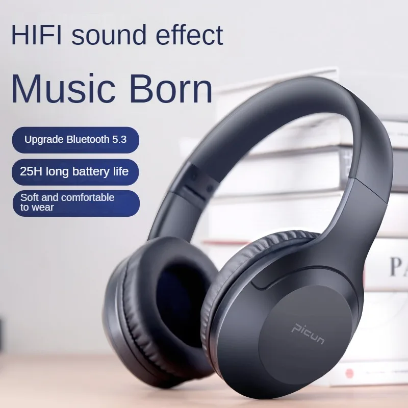 Wirless headphones Bluetooth 5.3 Headset Hifi Stereo Adjustable Foldadble Headaphone with Mic 25H Standby for Phone PC Tv Tws