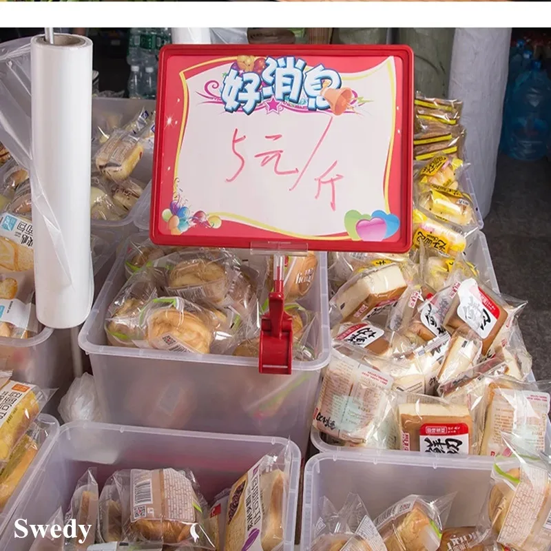 Plastic Rotatable POP Clips, Sign Holder, Advertising Merchandise, Promotion Price Label, Paper Poster Frame, 5 Pieces, A5, 148x210mm