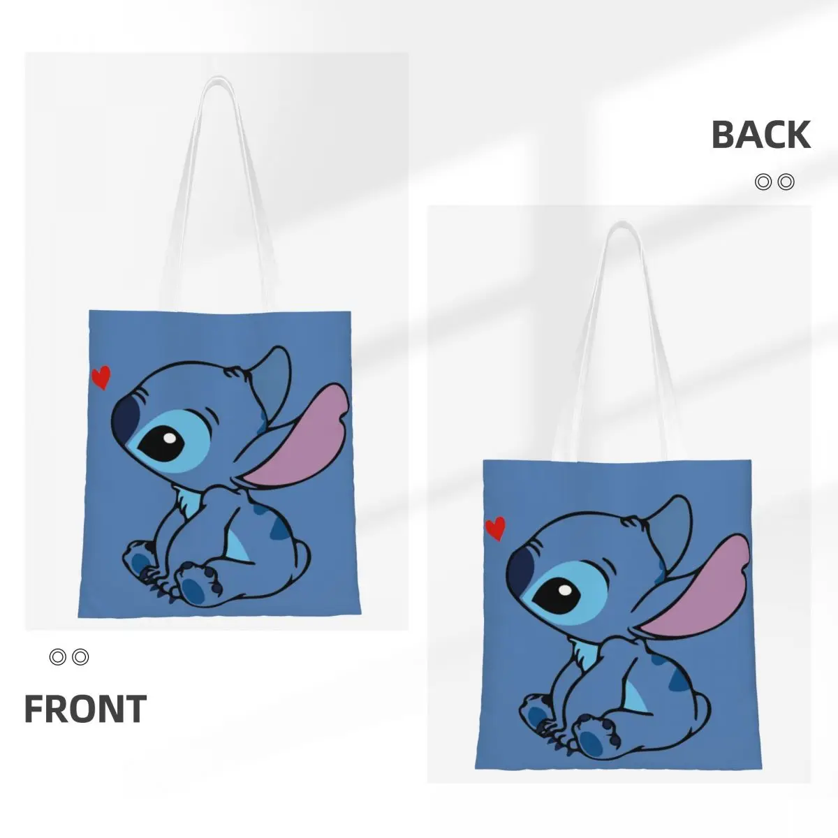 Custom Stitch In Love Canvas Shopping Bags Women Durable Groceries Shopper Tote Bags