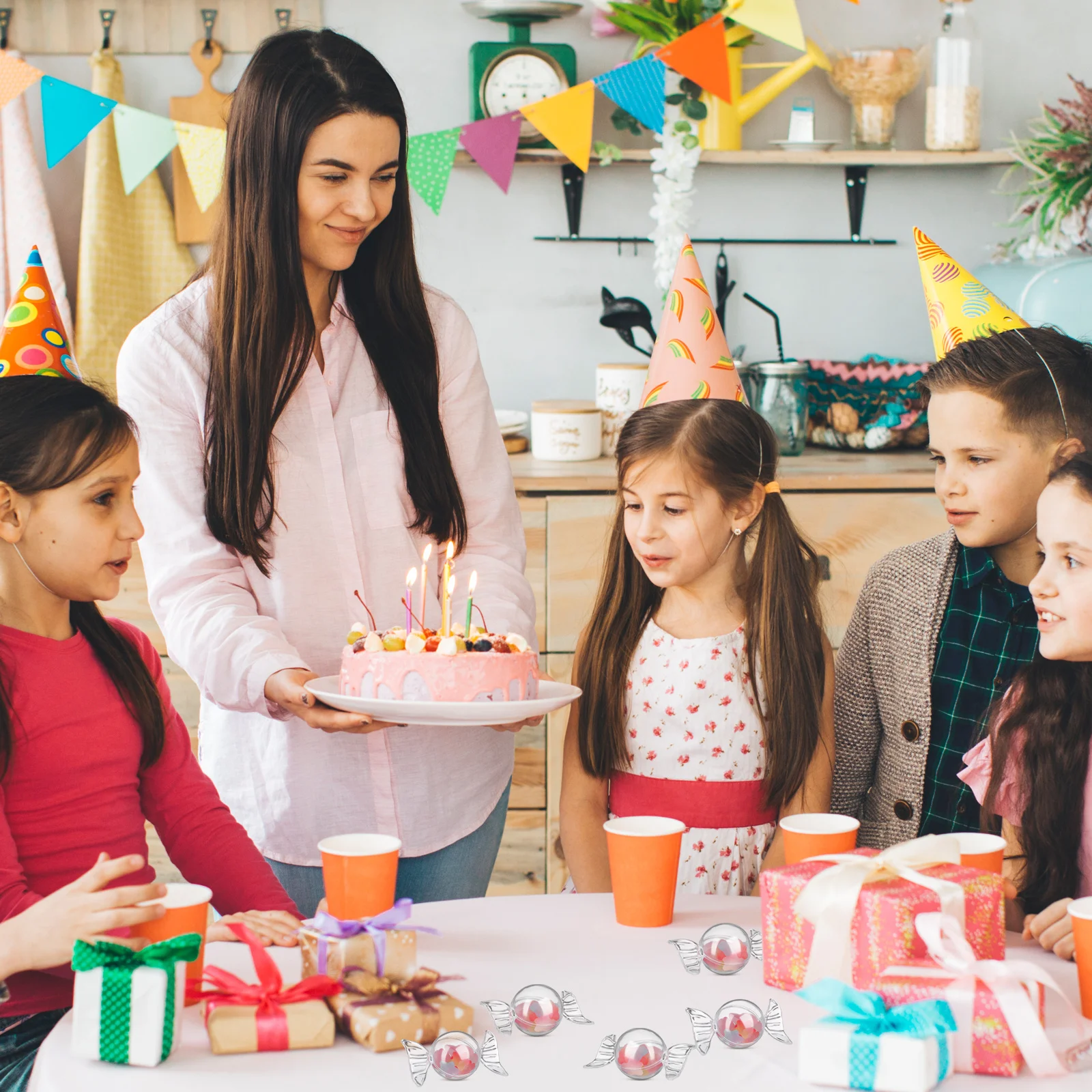 

12Pcs Round Plastic Candy Storage Box Creative Portable Sugar Container for Wedding Shower Party Favors DIY Home Decoration