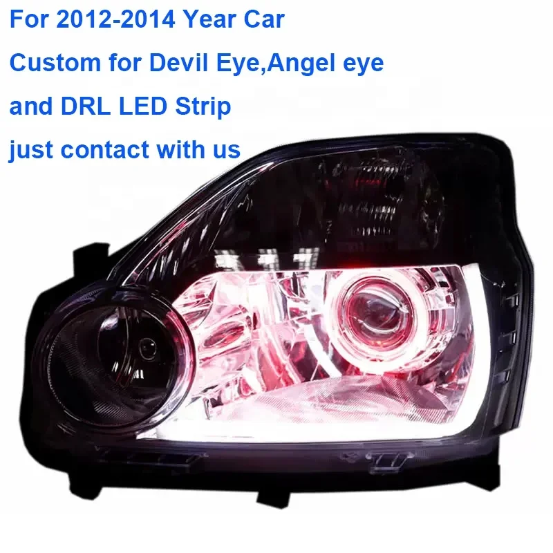 For NISSAN X-Trail FULL LED Headlights Custom Devil Eye Angel Eye Daytime Running Light Front Lamp Assembly 2001-2014