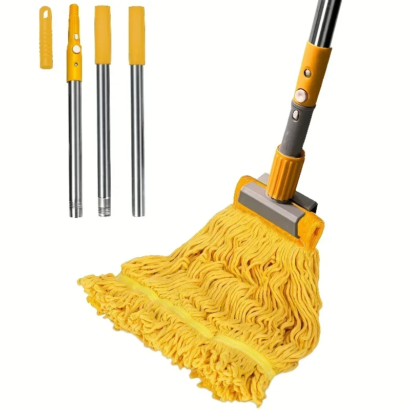 Heavy-Duty Industrial Mop for Commercial Cleaning, Looped-End String Wet Mop for Home and Office Floor Cleaning, Home, Kitchen