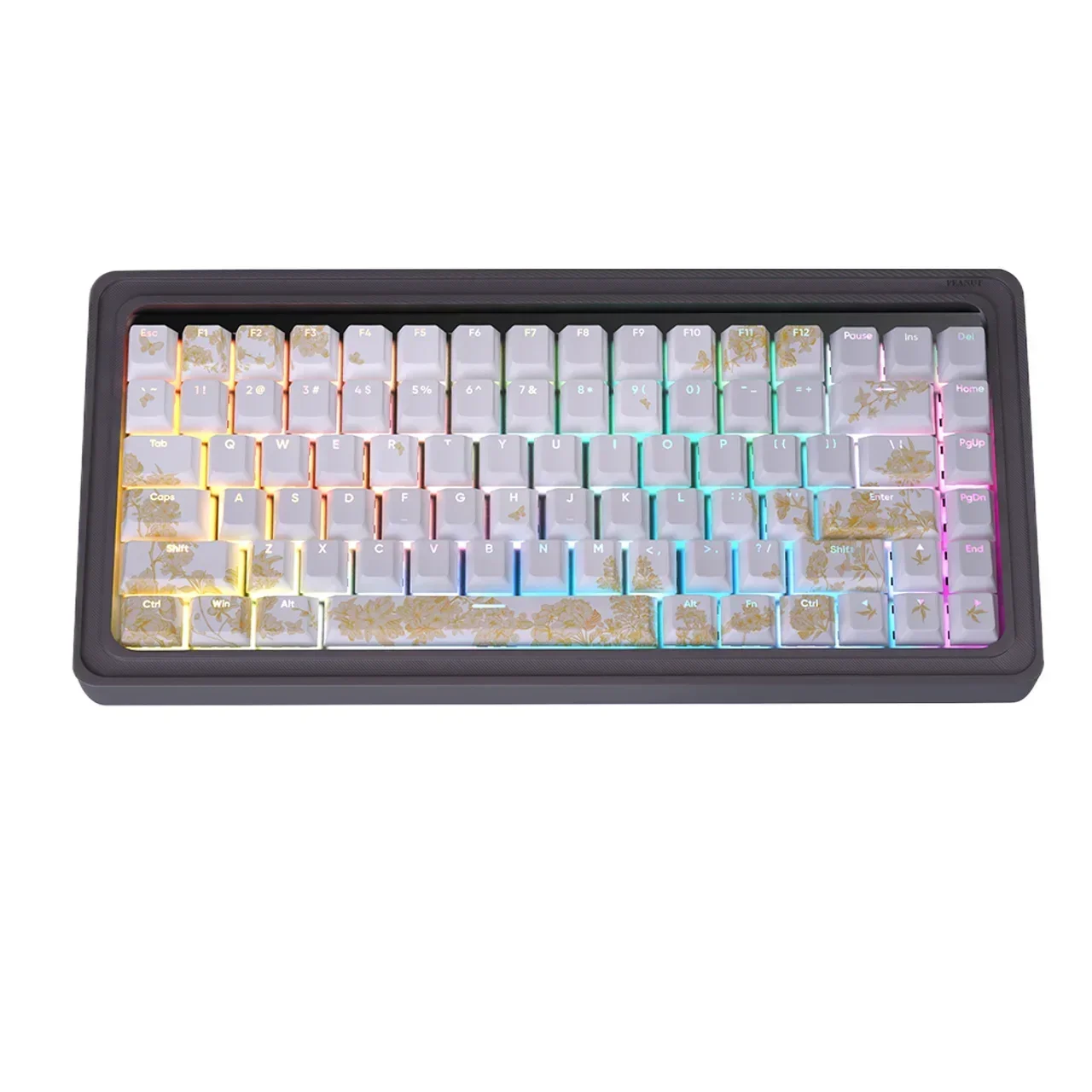 Platin bestickte Tastatur, originale seitliche Gravur, Lichtdurchlässigkeit, Wärmesublimation, individuelle Anpassung, magnetische Achse, PBT-Tastenkappe