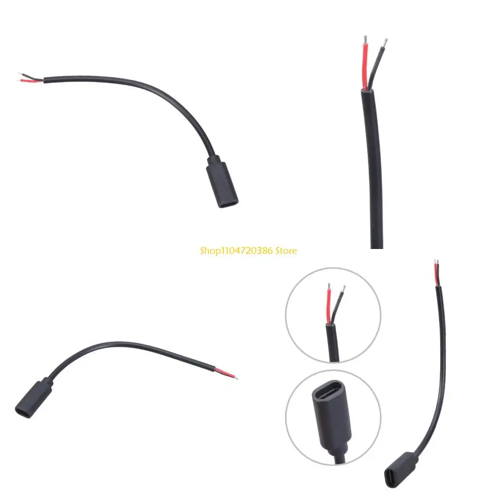 

K0EA 15 см/100 см косичка 2-проводной удлинительный кабель питания для оборудования USB C Type-C «мама» на 2-контактный разъем с