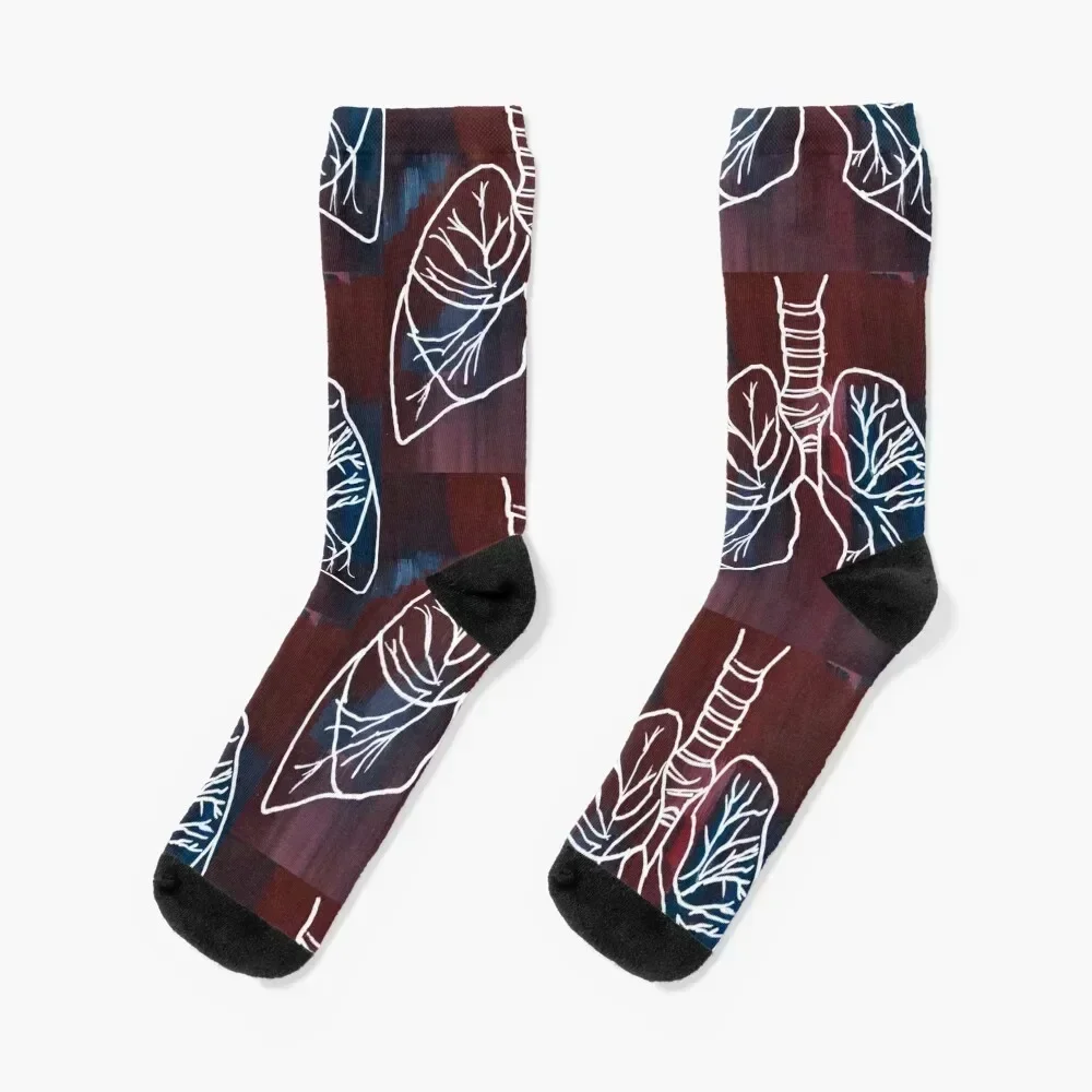 

Abstract Gouached Lungs Socks Run bright garter cool Socks Woman Men's