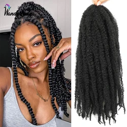 WonderLady Kinky Marley Braiding Hair 18 Inch Ombre Afro Twist Crochet Hair Extensions Faux Locs Marely Braiding Hair For Women