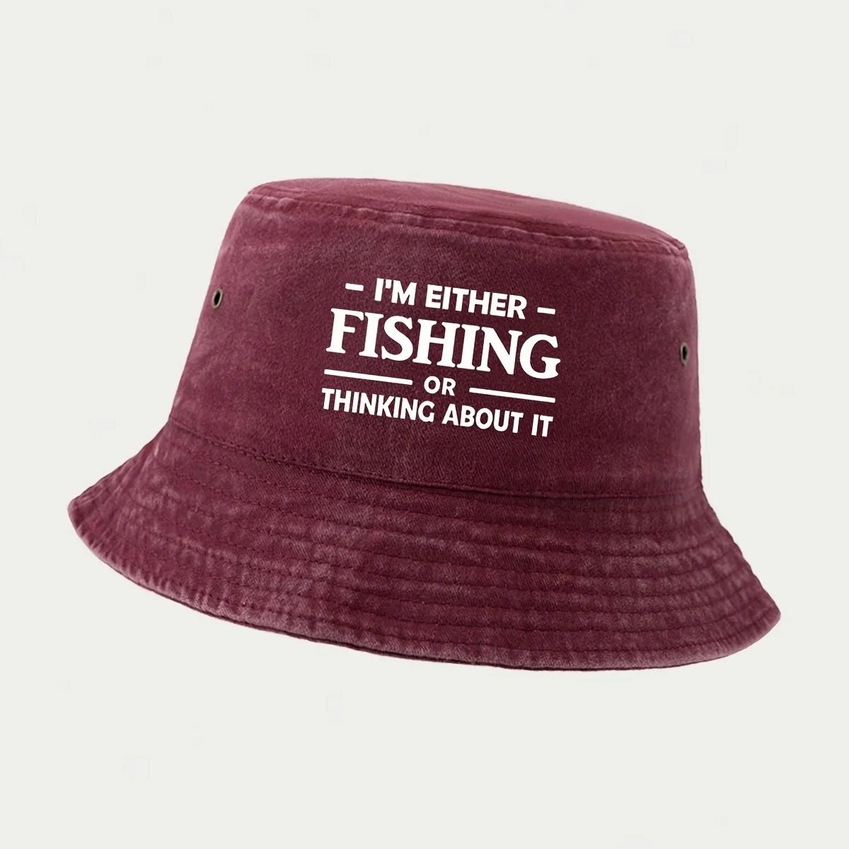 Fisherman Hat with Fun English Slogan Pattern for Fishing Enthusiasts, American Street Cool Trendy Pet Casual Style Casual Hat E
