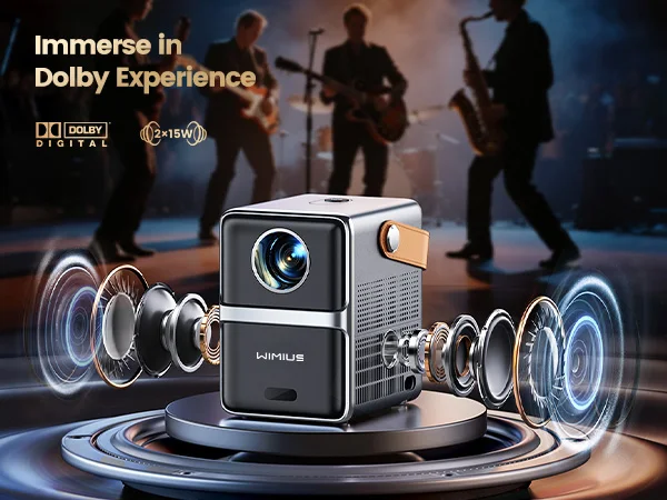 Wimius P61 Tragbarer 4K-Projektor Offizieller Netflix 1600ANSI Autofokus Full HD 1080p WIFI 6 BT5.2 Dolby-Projektor für Heimkino – Detail 7