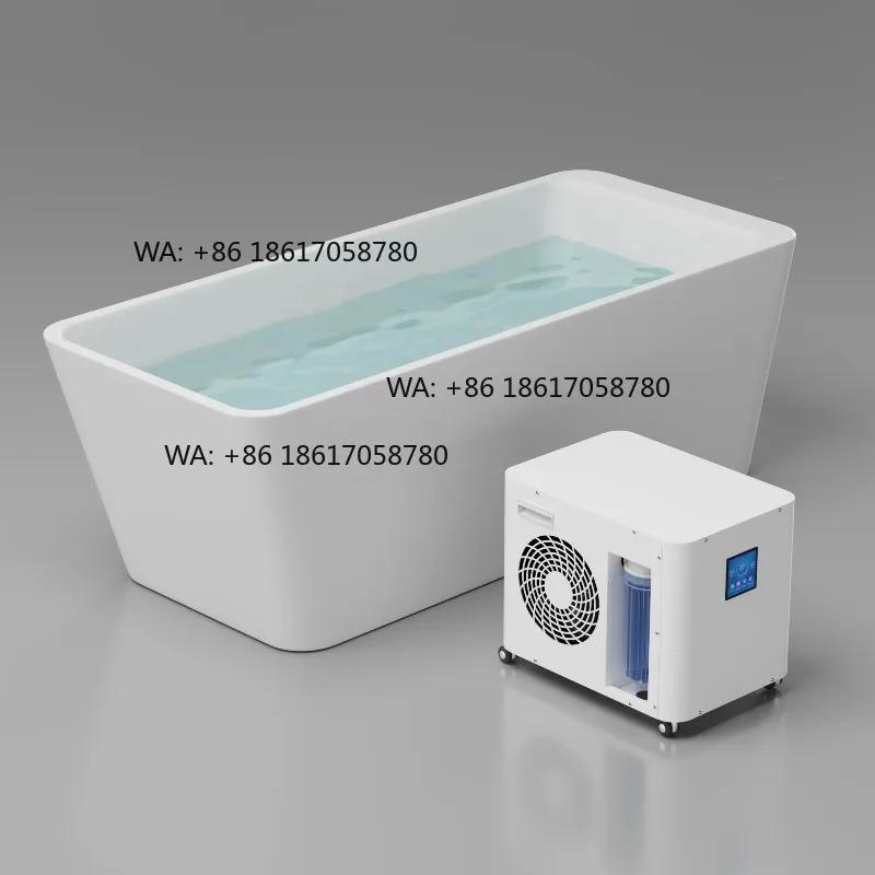 ICEGALAX Acrylic Cold Plunge Athlete Ice Bathtub Spa Massage Tub Freestanding Ice Bath Tub With Nozzle Jets Multi Color Light