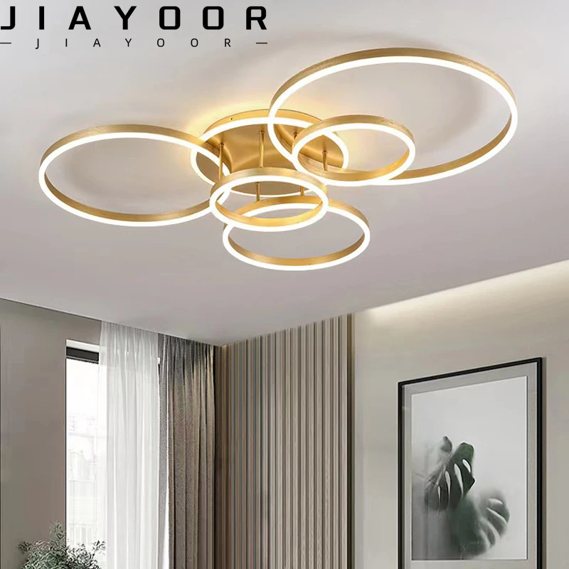 Modern LED Black And Gold Pendant Light Suitable For Living Rooms Bedrooms Study Rooms Dimmable Indoor Home Lighting Fixtures