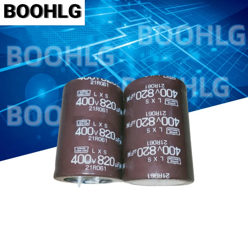 2PCS Capacitor Eletrolítico de Alumínio Série LXS 400V 820UF 35×50mm Alta Tensão Baixa ESR Capacitor de Filtro para Fonte de Alimentação