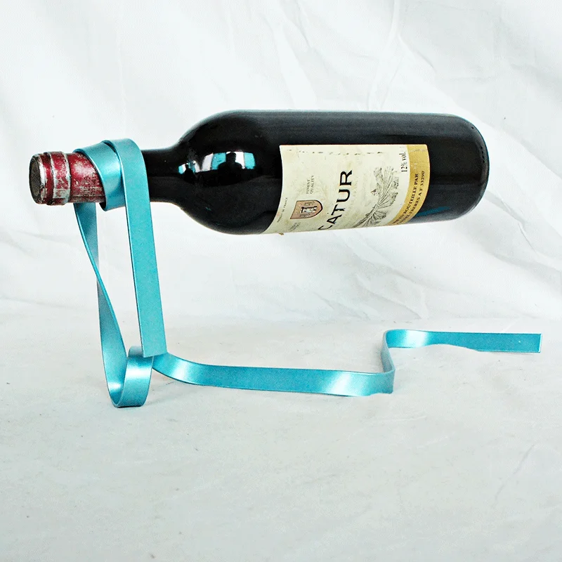 Ribbon wine rack, suspended red wine bottle, gravity balance bracket, novelty birthday gift ornaments