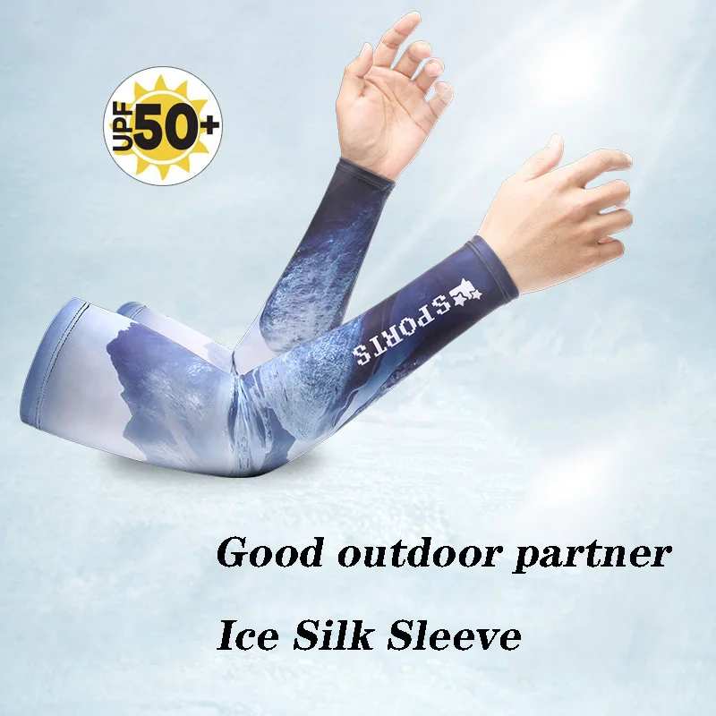 Sun Protection Sleeves For Men And Women Summer Thin Ice Silk Outdoor Sports Anti UV Arm Sleeves Cooling Cycling Equipments