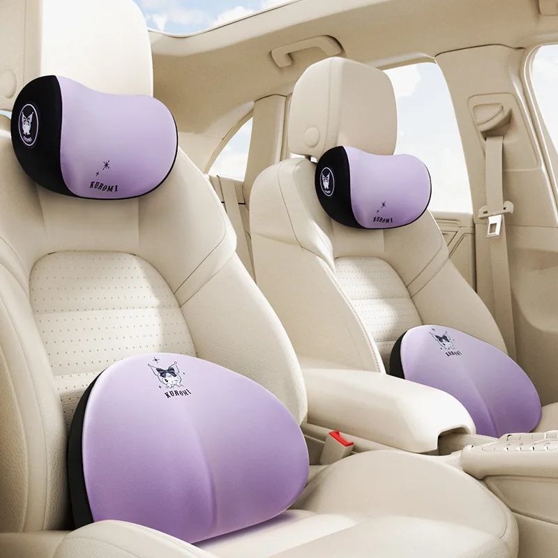 

Sanrio Hello Kitty Car Headrest Neck Support Pillow Lumbar Back Cushion Soft Breathable Fabric Universal Fit Auto Seat Waist Pad