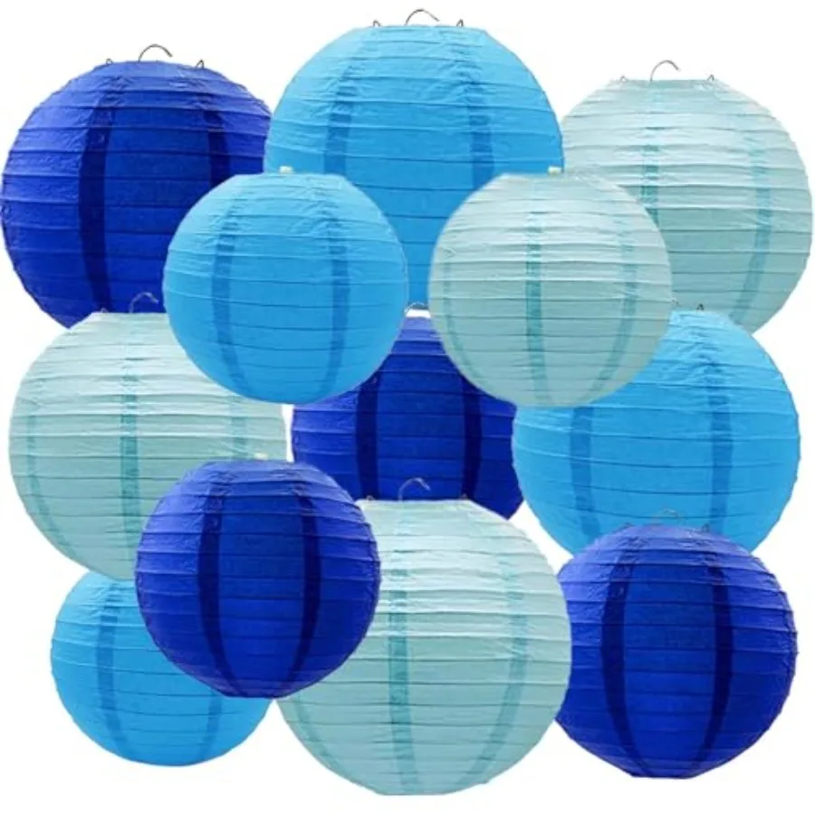 

Paper Lanterns 12Pcs Hanging Round Paper Lanterns Decorative for Graduation Baby Shower Wedding Birthday Family Parties
