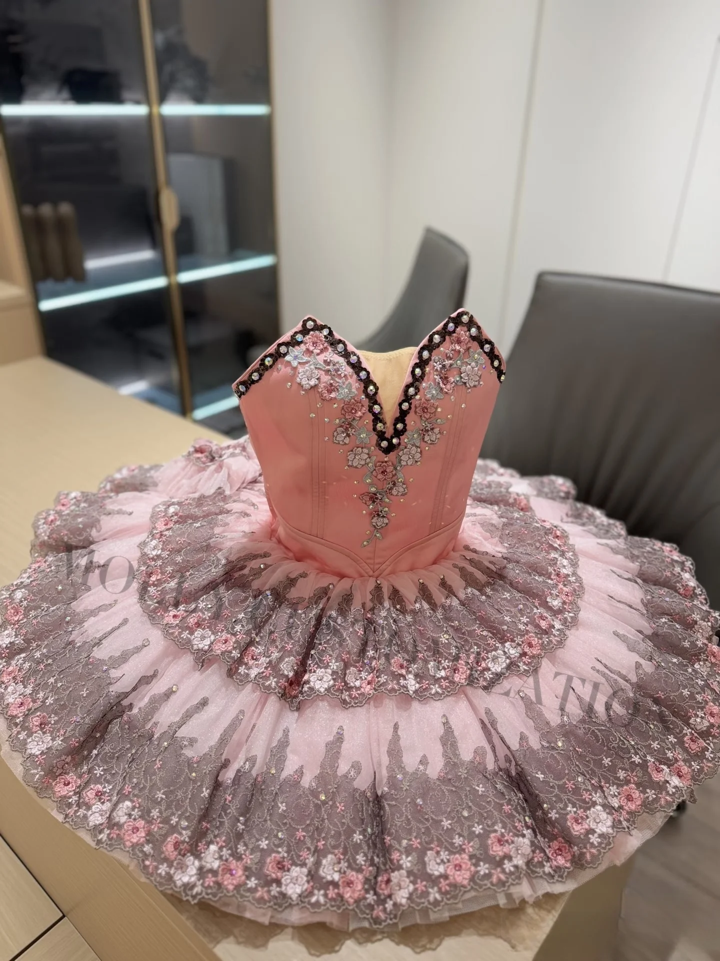

High end new custom-made pink fairy doll sleeping beauty ballet TUTU competition performance skirt for adults and children