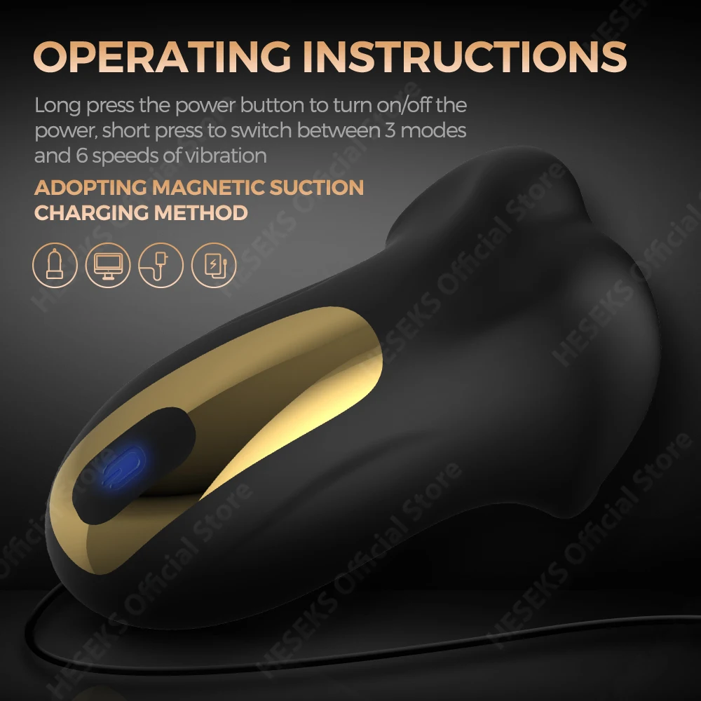 HESEKS Biting Glans Trainer Vibrating Penis Massager Mouth Vibrator Male Masturbator Adult Goods Sex Toy for Men 18+