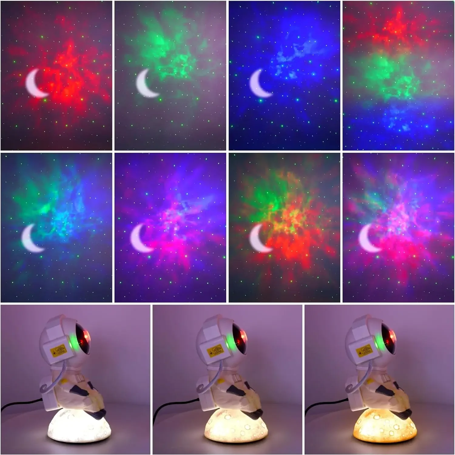 Kids Star DIY Projector Night Light with Remote Control 360 Adjustable Design Astronaut Nebula Galaxy Lighting for Children