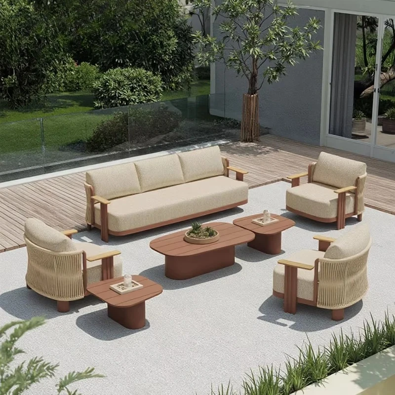 

Комплект уличной мебели для виллы: роскошный алюминиевый диван для сада, парка, отеля, патио – современный дизайн, высокое качество