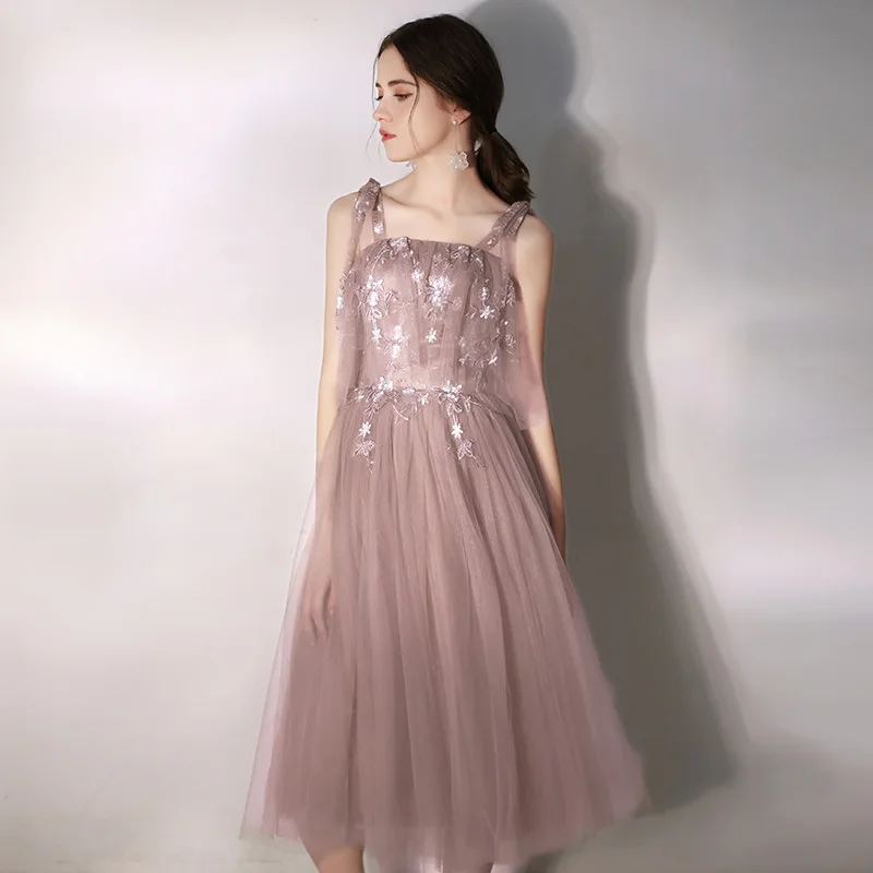 Reject Return J110 Bridesmaid Dresses 2024 Fashion Girl Princess Women Lace Up Back Mesh Tulle Graduation Wedding Party Dress