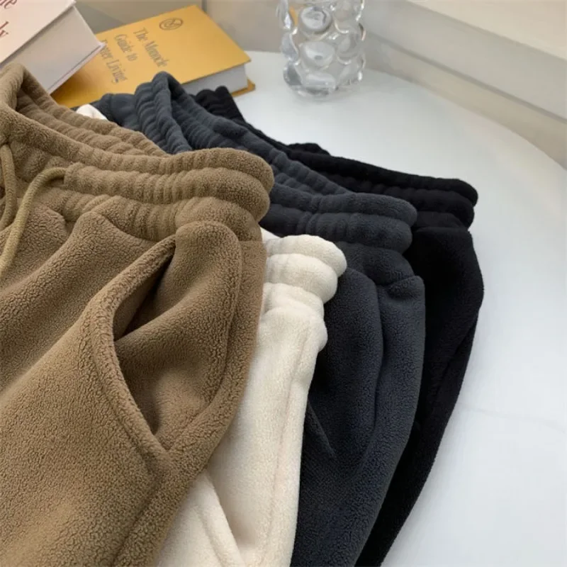 Fleece Harem Pants Women Velvet Thick Loose Ankle Length Autumn Winter Warm Thermal Leisure Solid Sports Elastic Waist Female