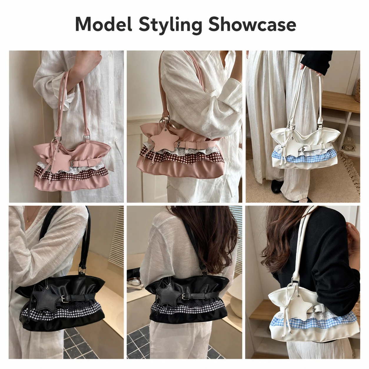 Daily Handbag Check Patchwork Large Capacity Tote Bag Crossbody Bag Korean Korean Handbag For Hanging Out Daily Outings