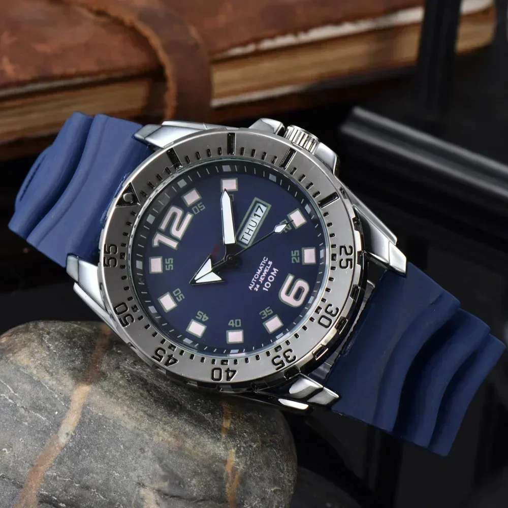 Luruxy Multi Functional Stainless Steel Series Steel Band Watch Strap Multi Functional Timing Watch Men's Quartz Watch Clock