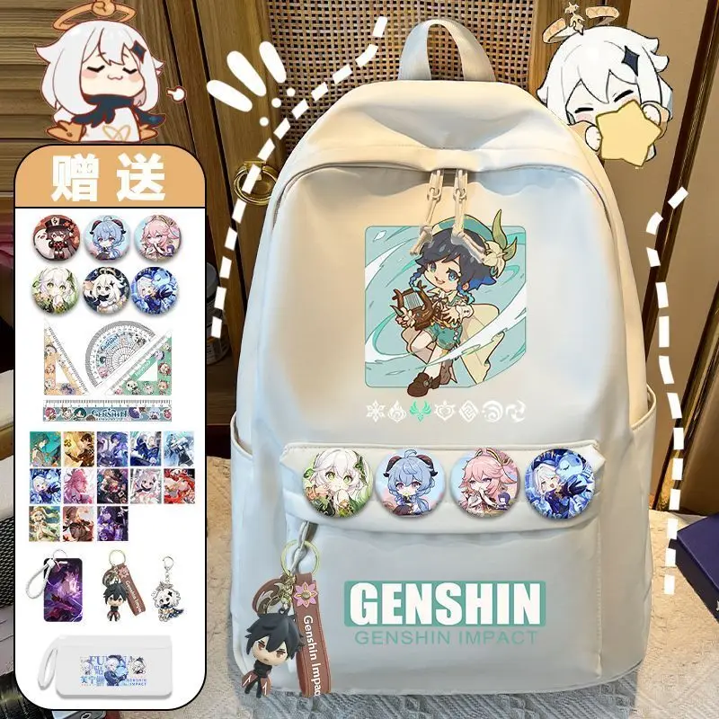 

Anime Genshin Impact Wendy Walnut Small Multi-Compartment Large Capacity Backpack For Middle And Primary School Students Fashi