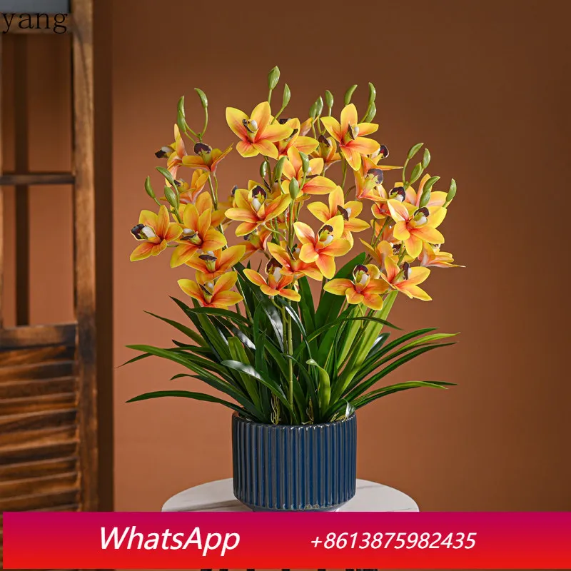 

CX high-end large pot cymbidium simulated floral decoration living room home ornaments