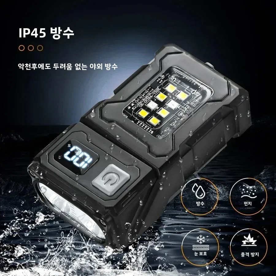 미니 USB 충전식 LED 손전등 - 휴대용 초강력 토치, 테일 자석, 측면 COB 비상등 및 캠핑 랜턴 썸네일 6