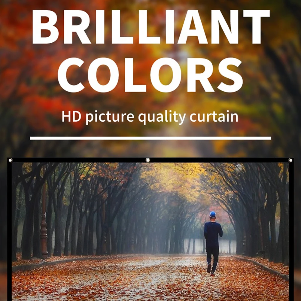 Portable Projector Screen 120 Inch Foldable Polyester Outdoor Indoor Theater Camping Travel High Definition Projection Soft