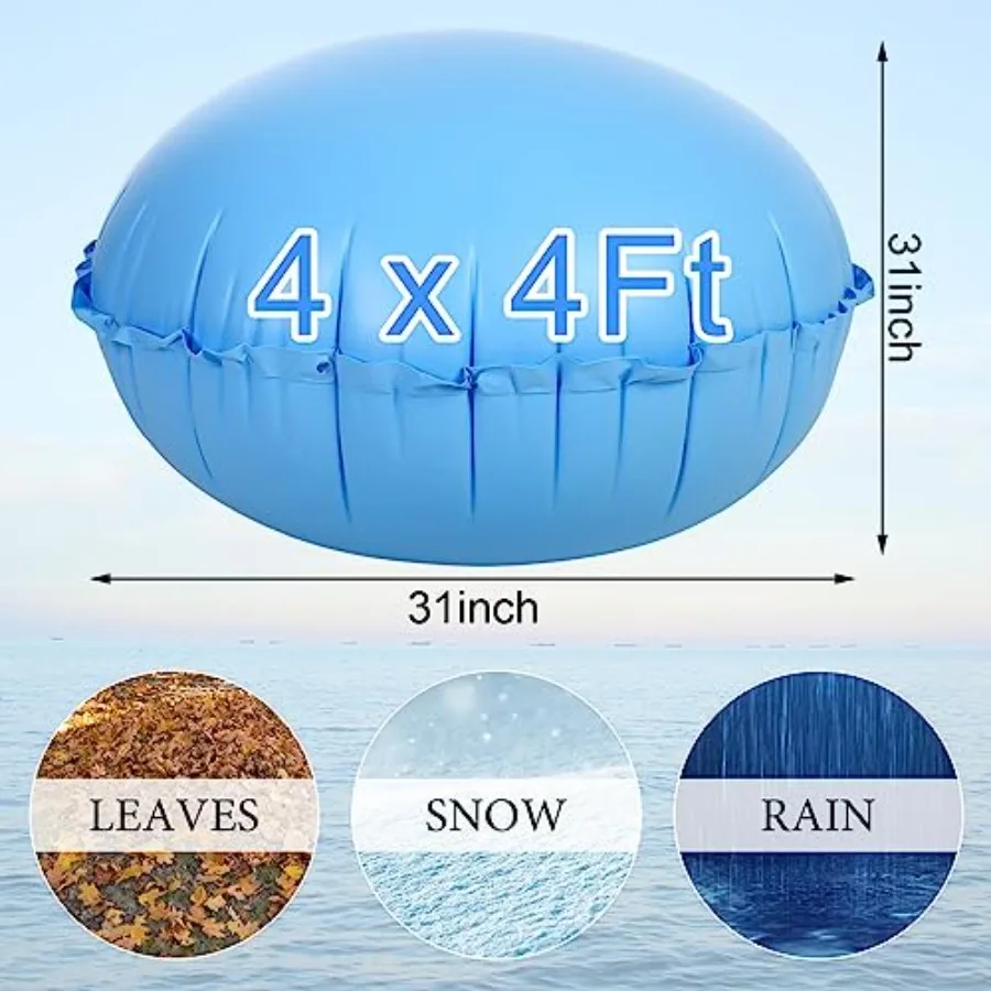 Hungdao Pcs Pool Pillows for Above Ground x Feet Cover Balloon Winterizing Inflatable Round Pool Air Pillow Float Accessories f