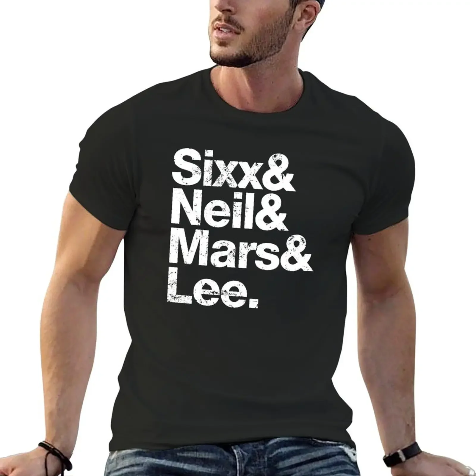 

Sixx Neil Mars Lee Moutley Crue T-shirt customs design your own hippie clothes fitted t shirts for men