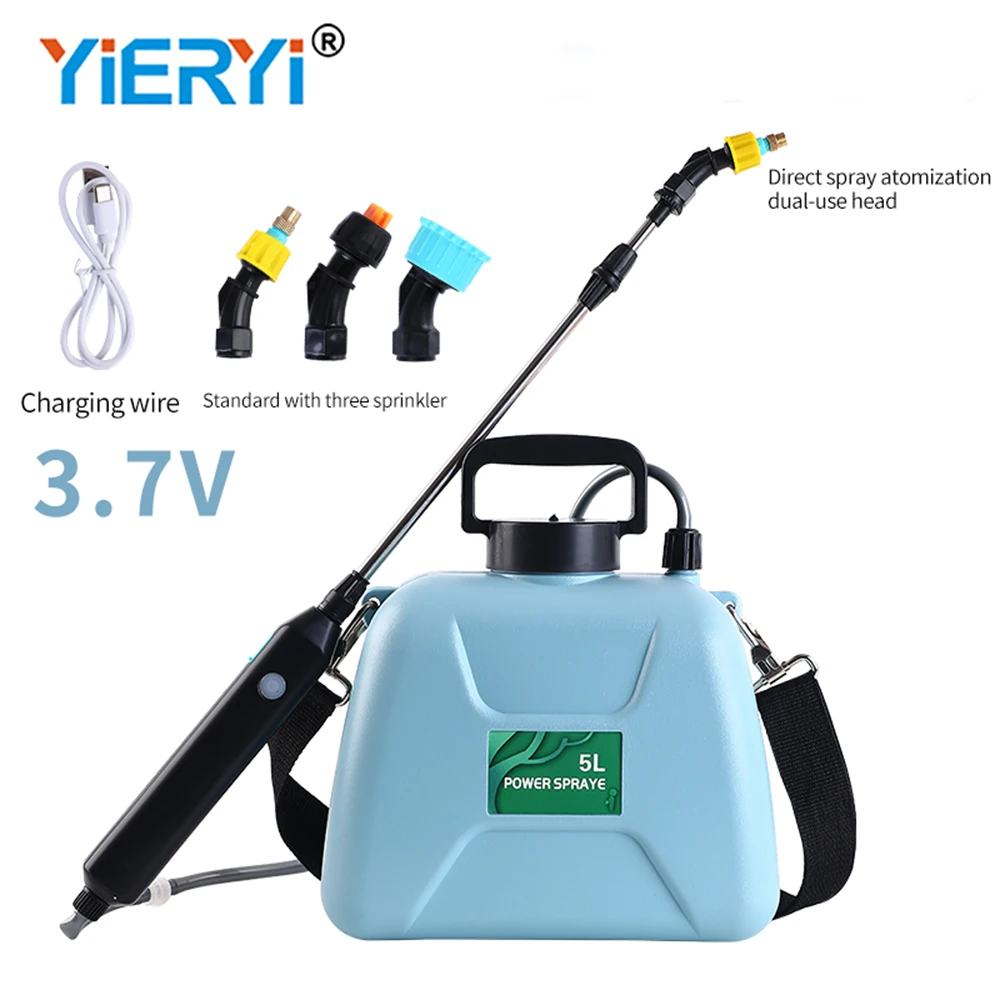 

5L Garden Electric Sprayer 3.7V 2400mAh USB Li Battery Spray Garden Tool 3 Model Sprinkler with Telescopic Handle Shoulder Strap