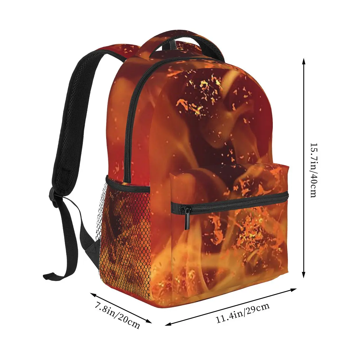 Fire Flames Burning Backpacks Boys Girls Bookbag Children School Bags Cartoon Kids Rucksack Shoulder Bag Large Capacity