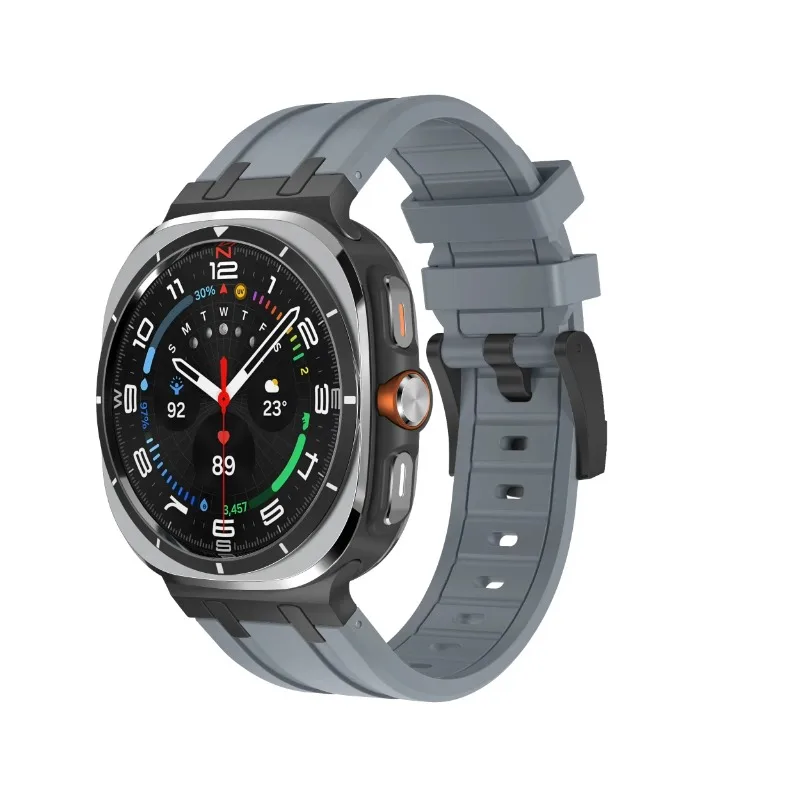 Liquid Metal Connected Silicone Strap For Samsung Galaxy Watch Ultra 47mm Replacement Bracelet Wristband Galaxy Watch Ultra Belt