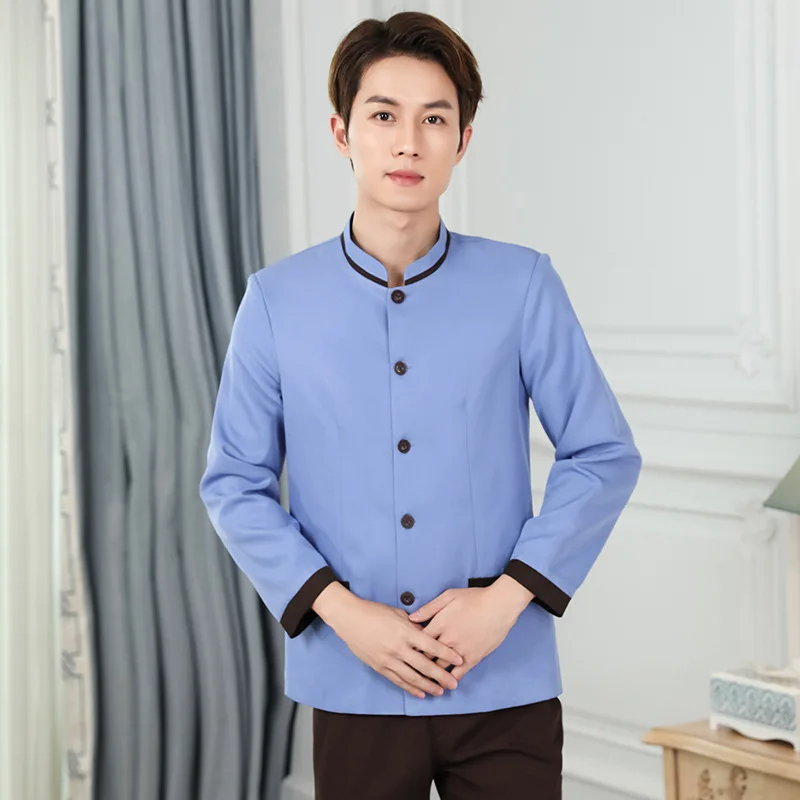 Servizio di pulizia Manica lunga Autunno Inverno Hotel Camera degli ospiti Pulitore Uniforme da lavoro Top Proprietà Zia Uniforme da lavoro