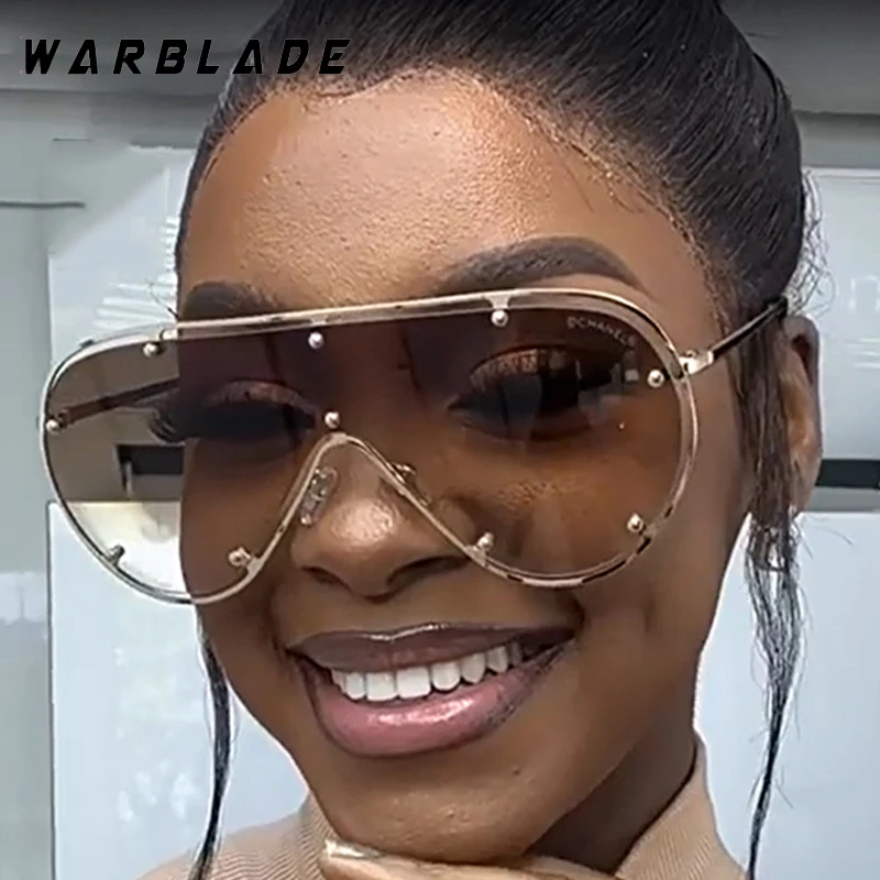 

New Fashion Metal One-Piece Irregular Pilot Sunglasses Men Vintage Designer Ladies Sunglasses Travel Driving Shades UV400 Gafas