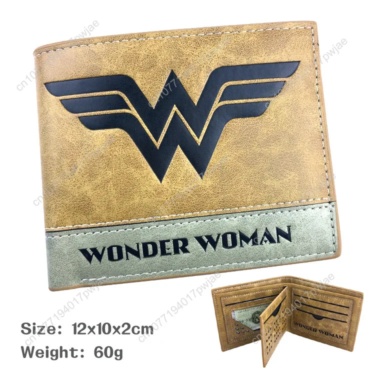 

Marvel Wonder Woman Short Bi-fold Wallet — Embossed PU Leather Money Clip, Wallet, and Billfold for Men and Women