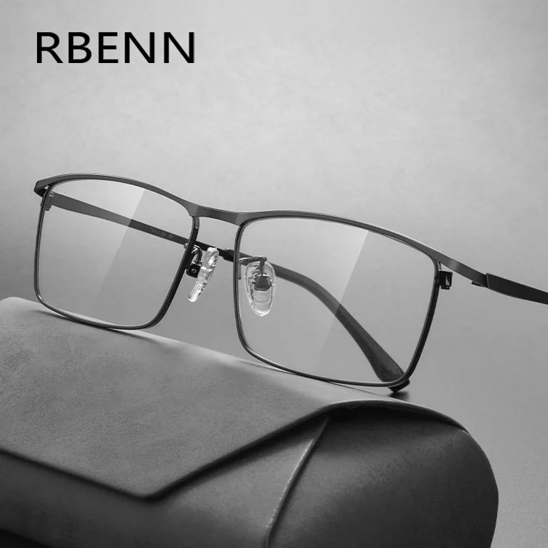 RBENN New Full Frame Titanium Reading Glasses Men Ultralight Business Presbyopia Eyeglasses Photochromic Readers +1.50 1.75 2.0