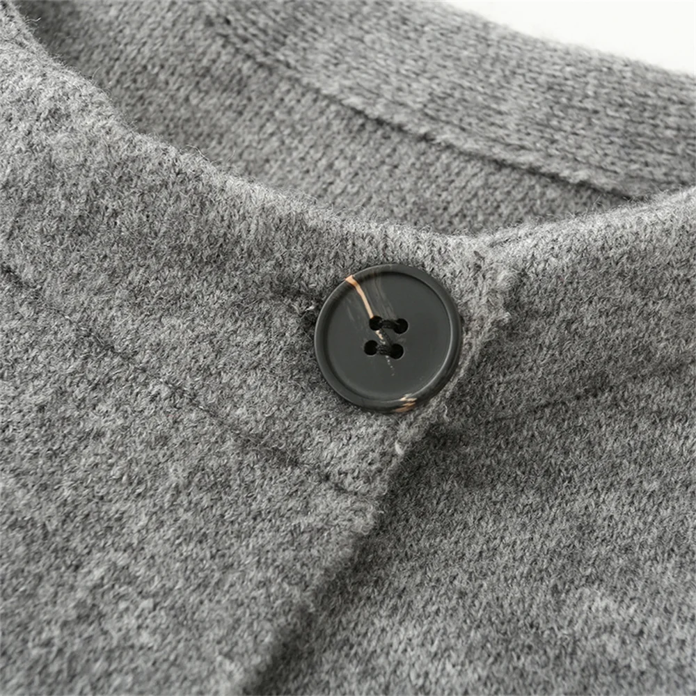 Autumn and winter new women's clothing temperament gray lace up knitted coat with split sleeves sweater jacket