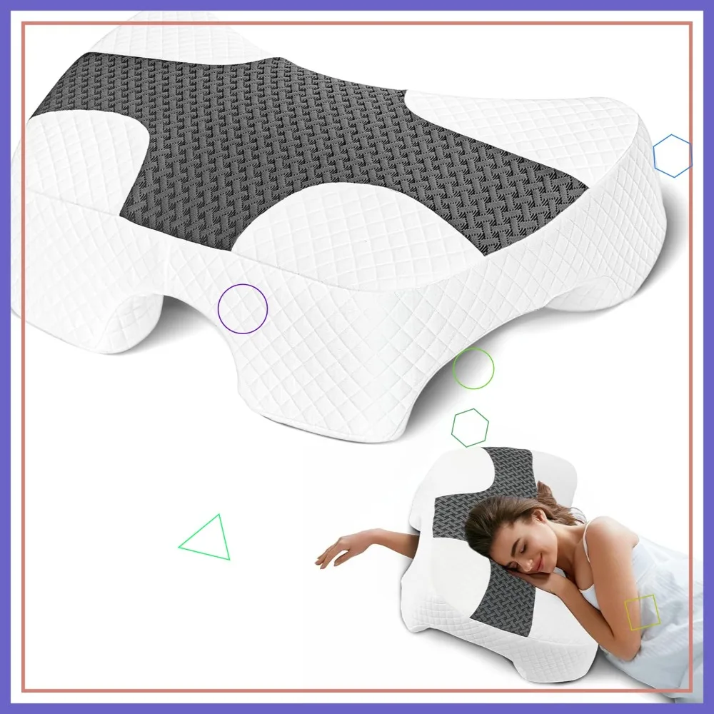 

Side Sleeper Pillow with Arm Hole, Shoulder Relief, Memory Foam, 6in - Grey