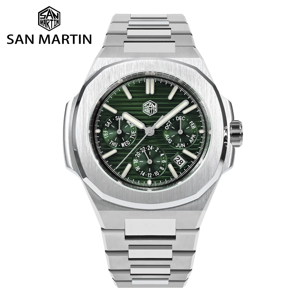 

San Martin 43mm Luxury Men Watch Business Multifunctional Miyota 9120 Automatic Mechanical Watches Luminous Waterproof SN0075