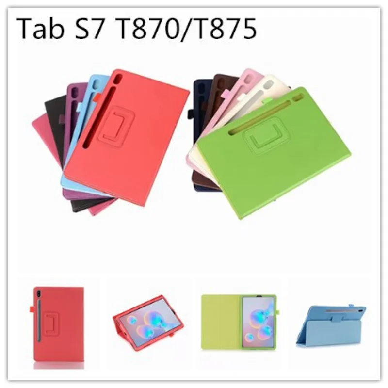 Flip Case per Samsung Galaxy Tab S7 S8 11 SM-T870 X700 Tablet Cover Tab A 10.1 S5e A8 10.5 X200 A7 Lite 8.7 S6 10.4 PU Capa Case