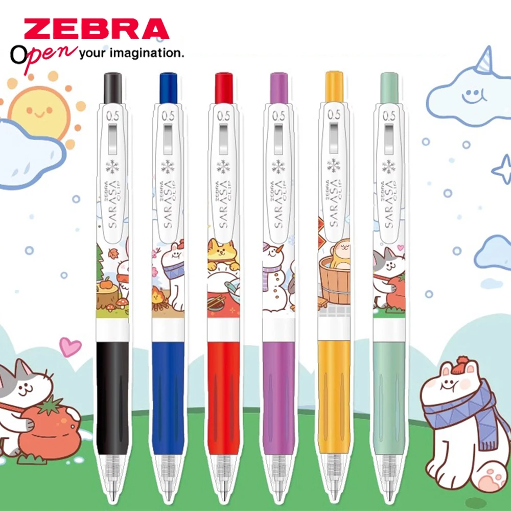 

1pcs Japan ZEBRA Gel Pen JJ15 Winter Limited Push Type 0.5mm Student Writing Kawaii Pens Large Capacity School Stationery