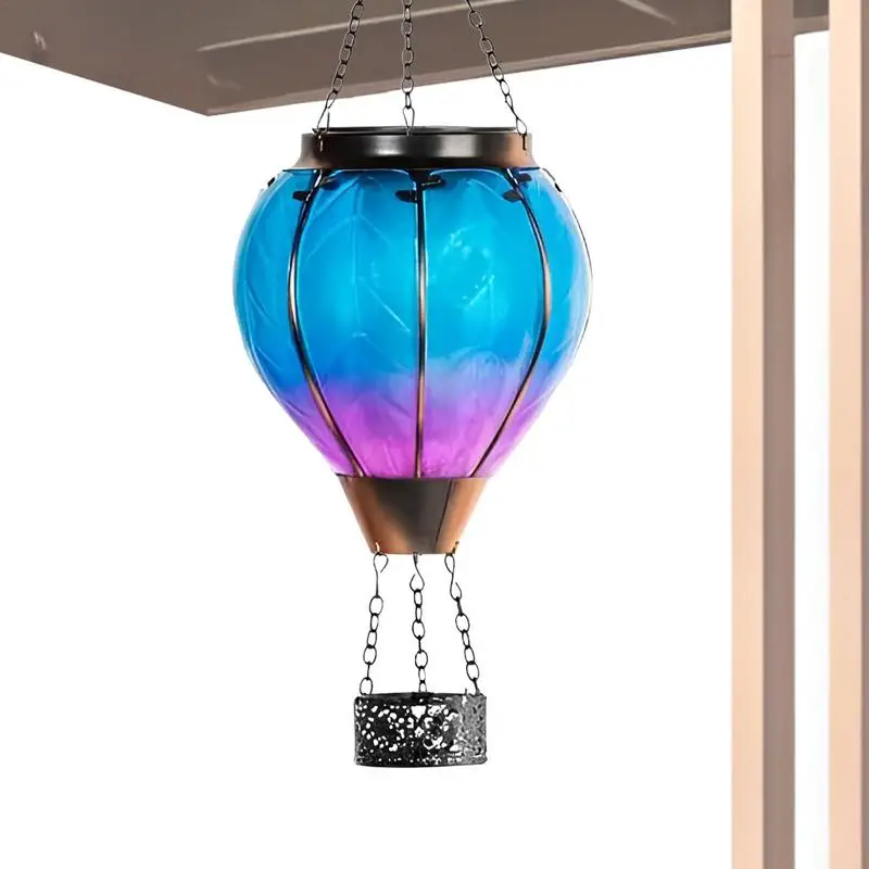 

Hot Air Balloon Solar Lantern Outdoor Lights Waterproof Lanterns Weather Resistant Hang Garden Flickering Solar Balloon Lights