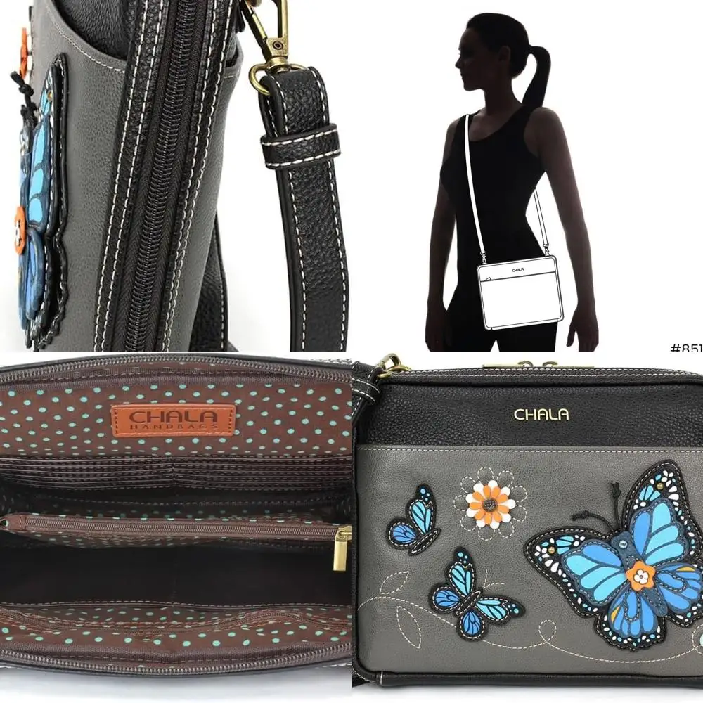 

Adjustable Strap Crossbody Bag with Built-In Wallet, Organizer Companion