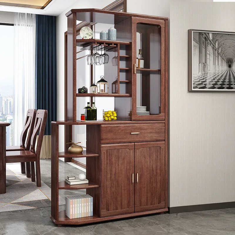 

Solid wood shoe cabinet and entrance cabinet integrated with a new type of Chinese double-sided light luxury walnut wood