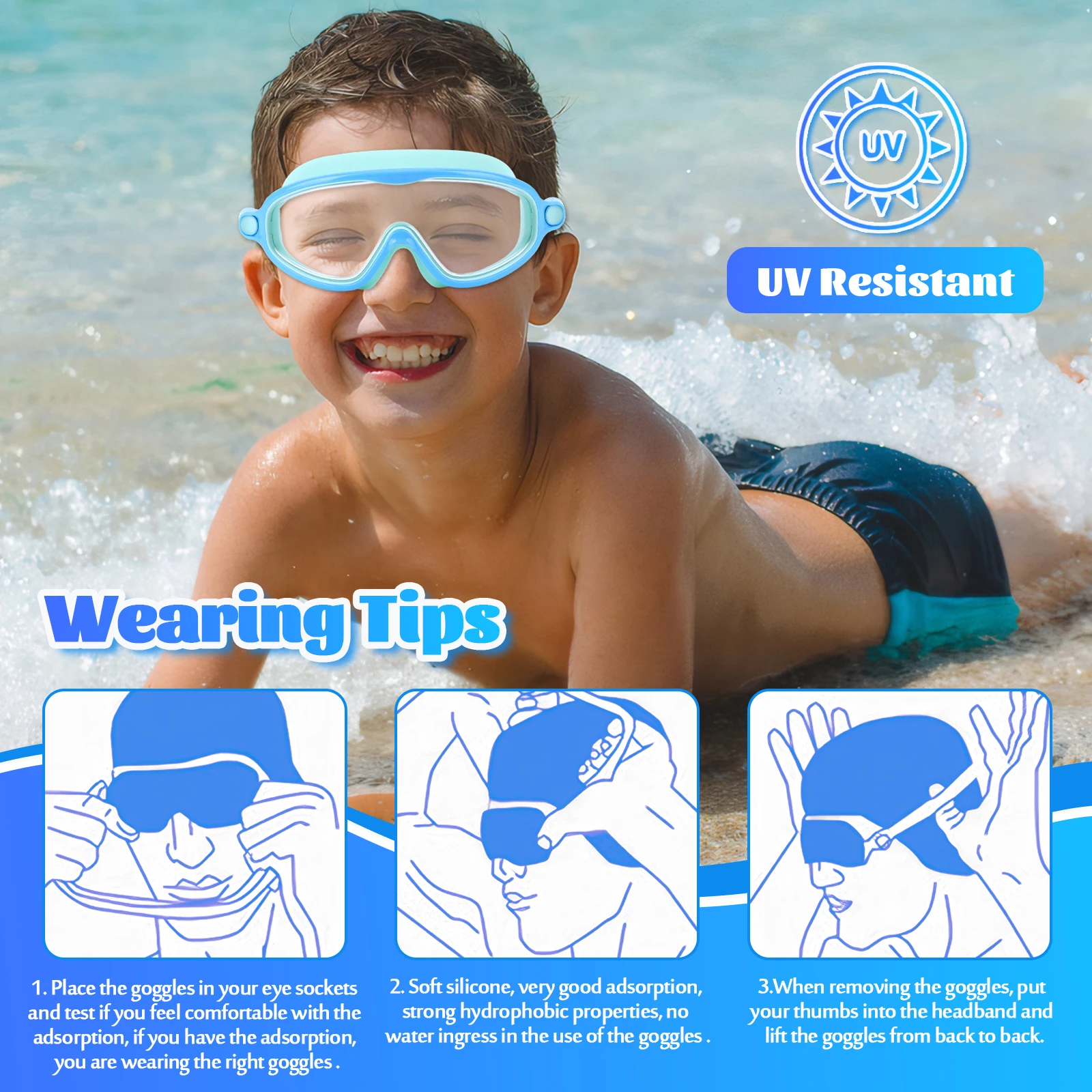 2 قطعة نظارات السباحة مقاوم للماء نظارات السباحة الشفافة مانعة للتسرب رؤية واسعة نظارات السباحة معدات السباحة المهنية #2