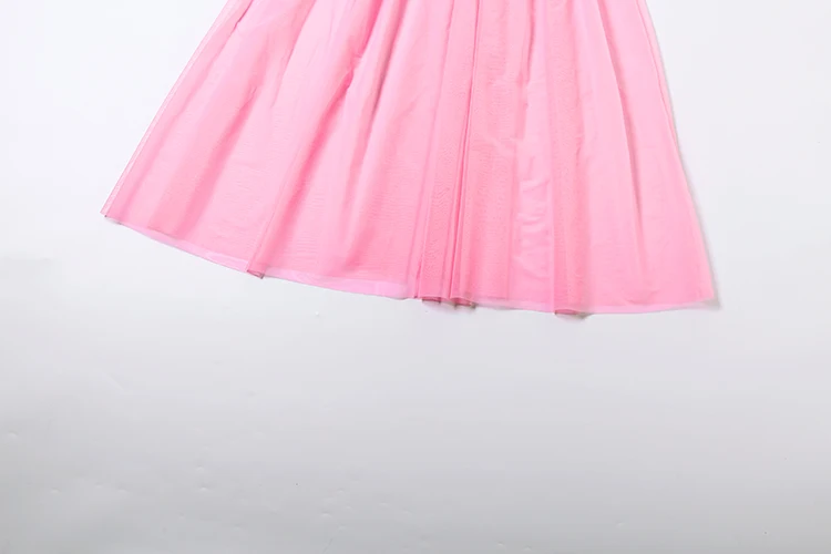 Weird Puss Elegantes Rückenfreies Kleid für Damen mit Tiefem V-Ausschnitt, Neckholder, Gerafftem Rock, Schlitz, Mesh-Patchwork, Sexy Party-Club-Kleid mit Pfirsichfarbenem Po-Effekt – Detail 19